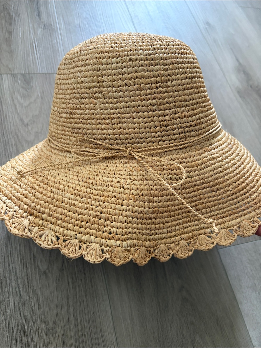 Straw Studios Woven Adjustable Floppy Bucket Sun Hat - Natural Tan